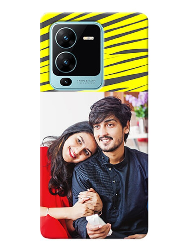 Custom Vivo V25 Pro 5G Personalised mobile covers: Yellow Abstract Design