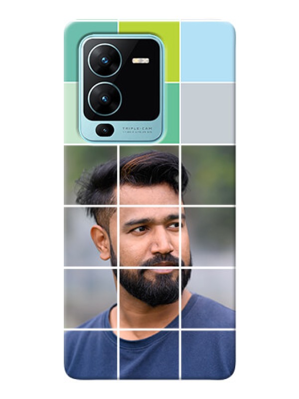 Custom Vivo V25 Pro 5G personalised phone covers with white box pattern 