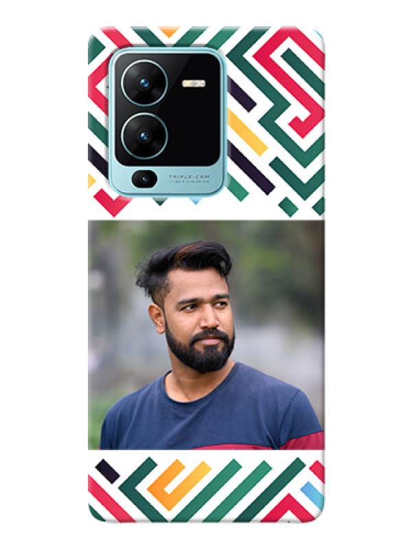 Custom Vivo V25 Pro 5G Custom Mobile Case with Colorful Maze Pattern Design