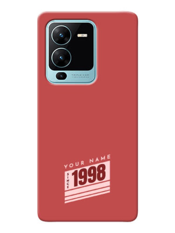 Custom Vivo V25 Pro 5G Phone Back Covers: Red custom year of birth Design