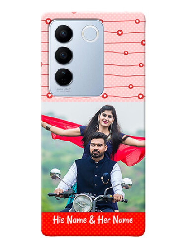 Custom Vivo V27 5G Custom Phone Cases: Red Pattern Case Design
