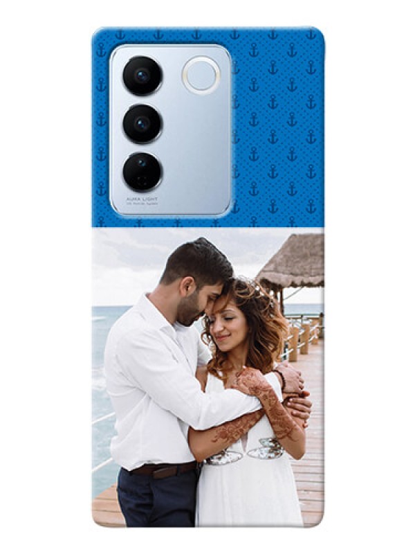 Custom Vivo V27 5G Mobile Phone Covers: Blue Anchors Design