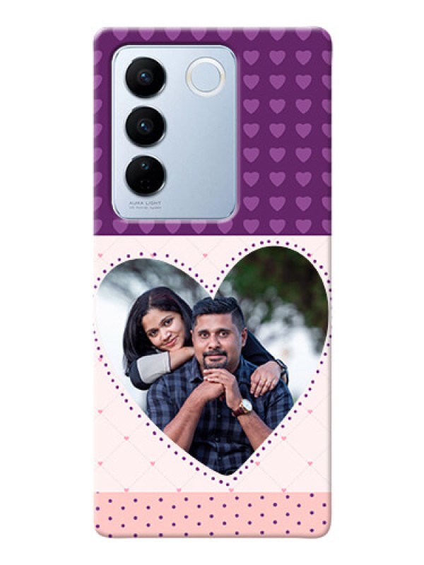 Custom Vivo V27 5G Mobile Back Covers: Violet Love Dots Design