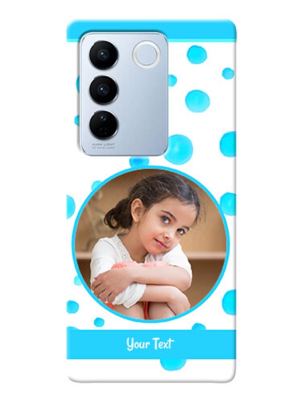 Custom Vivo V27 5G Custom Phone Covers: Blue Bubbles Pattern Design