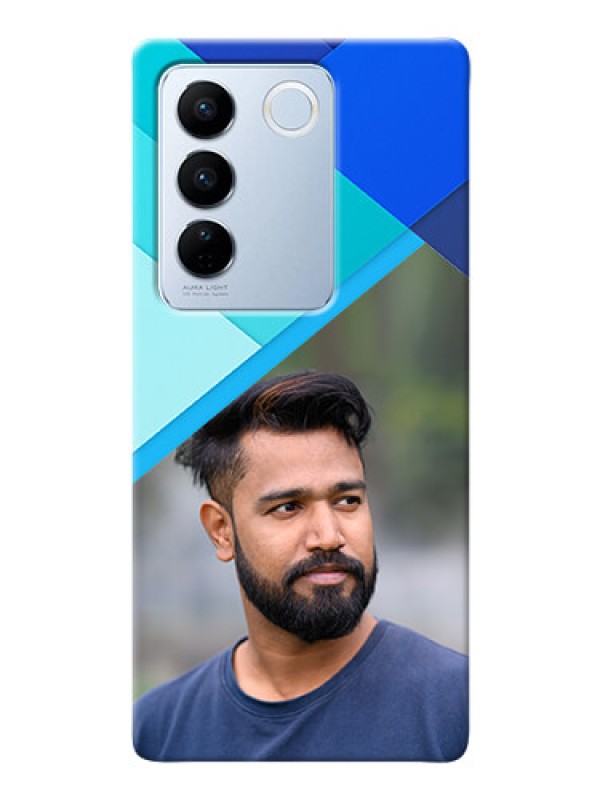 Custom Vivo V27 5G Phone Cases Online: Blue Abstract Cover Design