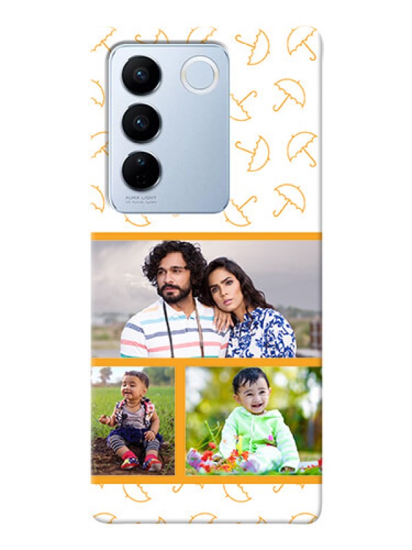 Custom Vivo V27 5G Personalised Phone Cases: Yellow Pattern Design