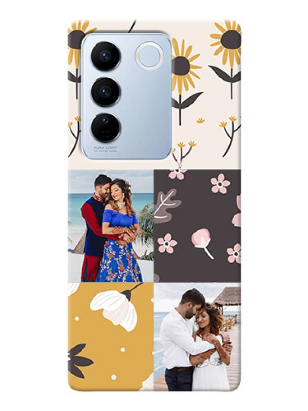 Custom Vivo V27 5G phone cases online: 3 Images with Floral Design