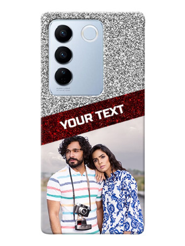 Custom Vivo V27 5G Mobile Cases: Image Holder with Glitter Strip Design
