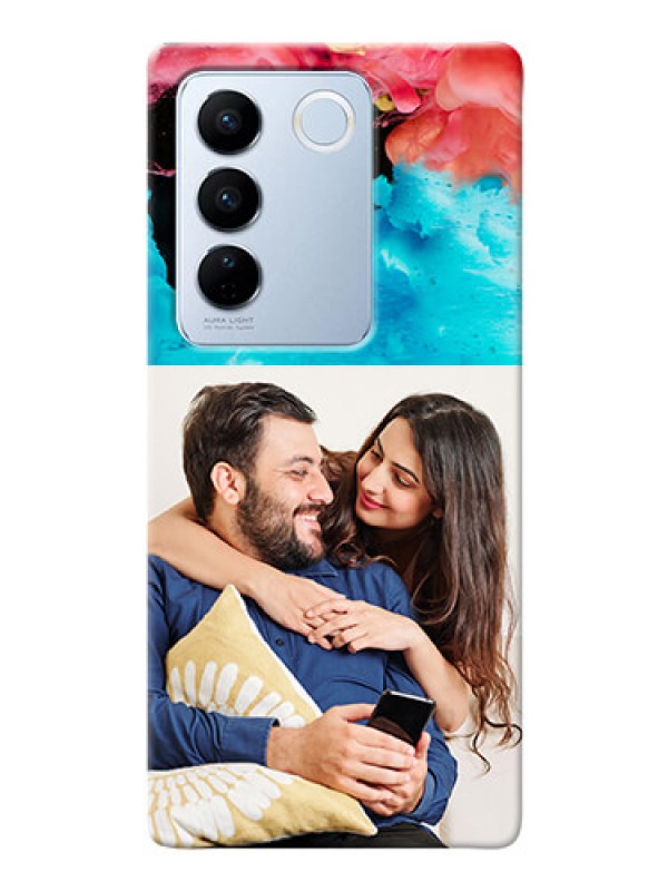 Custom Vivo V27 5G Mobile Cases: Quote with Acrylic Painting Design