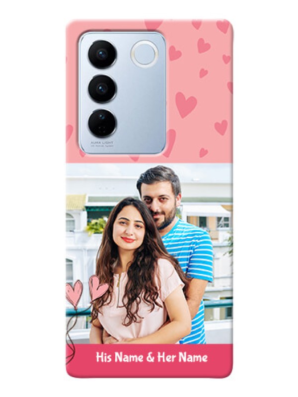 Custom Vivo V27 5G phone back covers: Love Design Peach Color