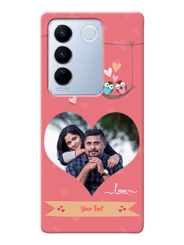 Custom Vivo V27 5G custom phone covers: Peach Color Love Design 