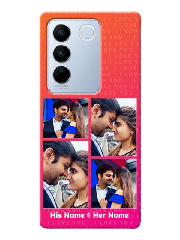 Custom Vivo V27 5G custom back covers: I Love You Pink Design