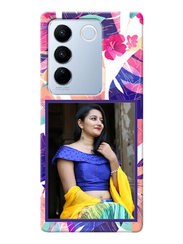Custom Vivo V27 5G Personalised Phone Cases: Abstract Floral Design
