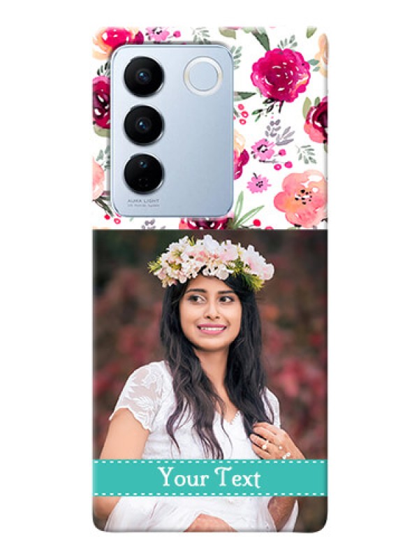 Custom Vivo V27 5G Personalized Mobile Cases: Watercolor Floral Design