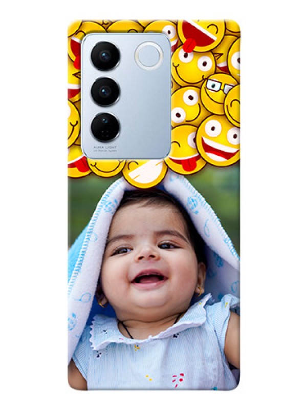 Custom Vivo V27 5G Custom Phone Cases with Smiley Emoji Design