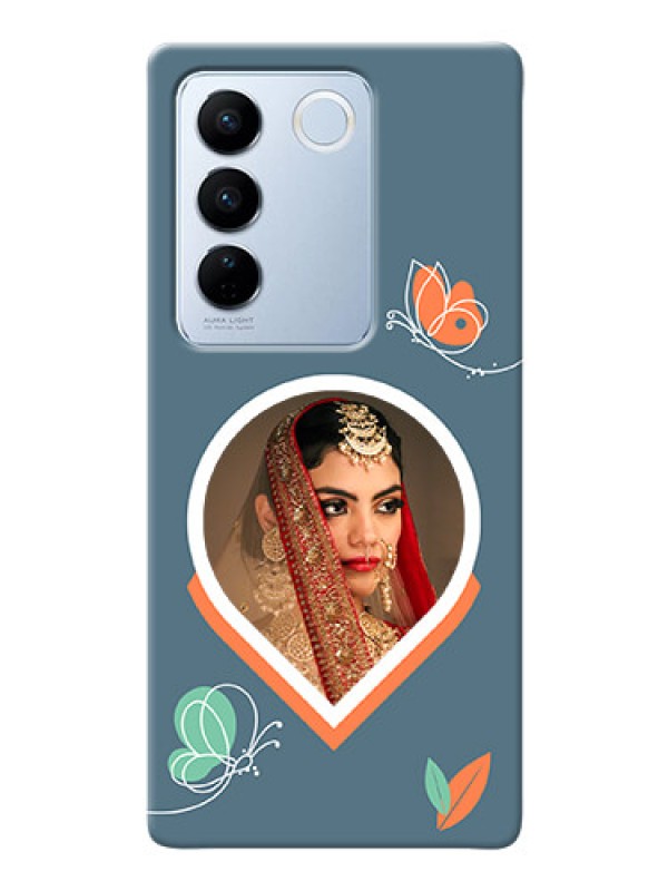 Custom Vivo V27 5G Custom Mobile Case with Droplet Butterflies Design