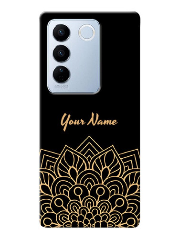 Custom Vivo V27 5G Back Covers: Golden mandala Design