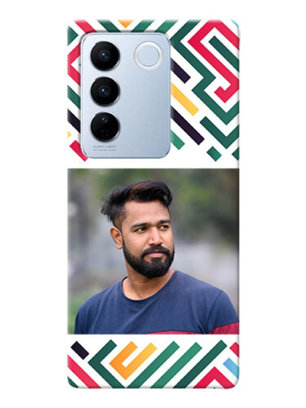 Custom Vivo V27 5G Custom Mobile Case with Colorful Maze Pattern Design