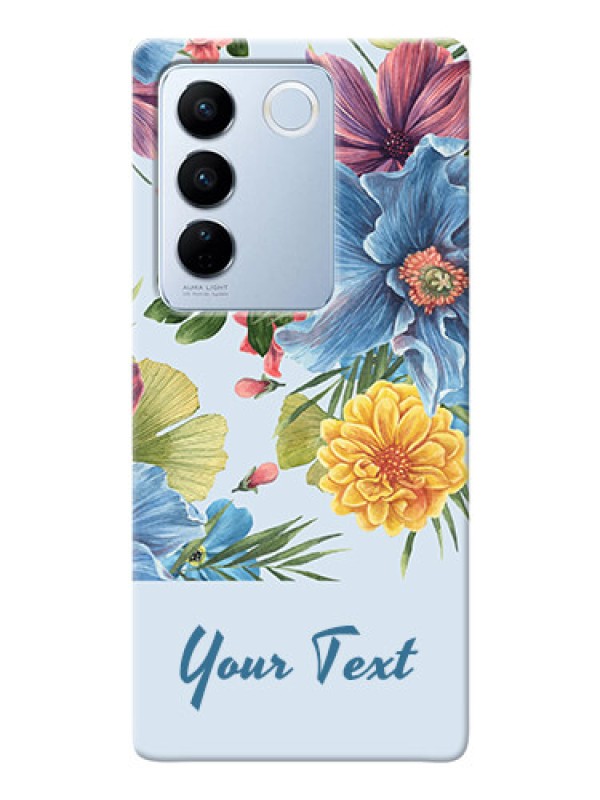 Custom Vivo V27 5G Custom Phone Cases: Stunning Watercolored Flowers Painting Design