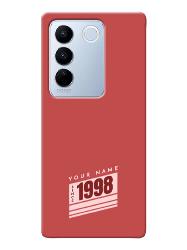 Custom Vivo V27 5G Phone Back Covers: Red custom year of birth Design