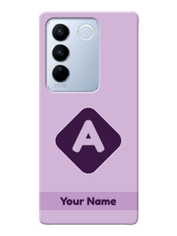 Custom Vivo V27 5G Custom Mobile Case with Custom Letter in curved badge Design