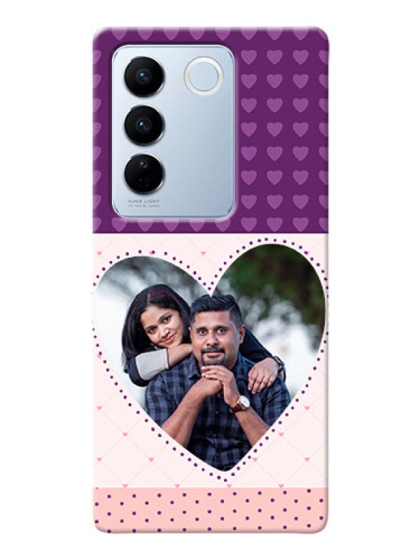 Custom Vivo V27 Pro 5G Mobile Back Covers: Violet Love Dots Design