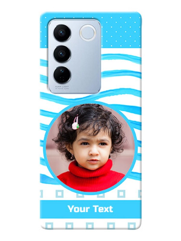 Custom Vivo V27 Pro 5G phone back covers: Simple Blue Case Design