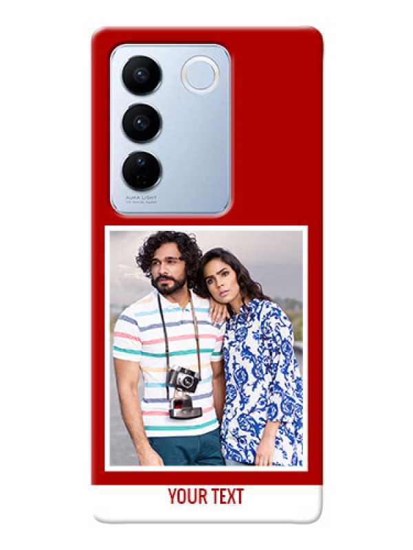 Custom Vivo V27 Pro 5G mobile phone covers: Simple Red Color Design