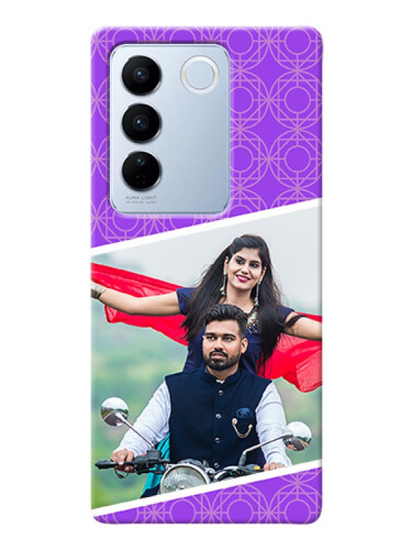 Custom Vivo V27 Pro 5G mobile back covers online: violet Pattern Design