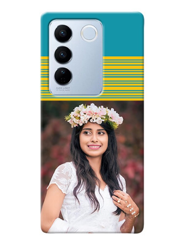 Custom Vivo V27 Pro 5G personalized phone covers: Yellow & Blue Design 