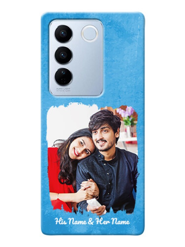 Custom Vivo V27 Pro 5G custom mobile cases: Blue Color Vintage Design