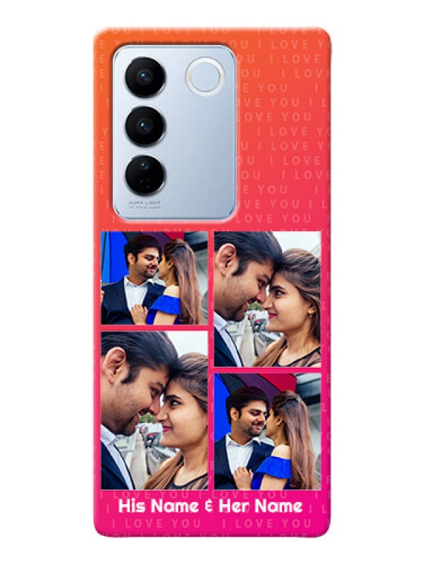 Custom Vivo V27 Pro 5G custom back covers: I Love You Pink Design