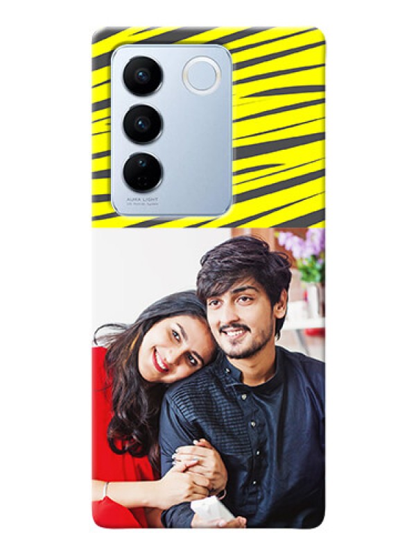 Custom Vivo V27 Pro 5G Personalised mobile covers: Yellow Abstract Design