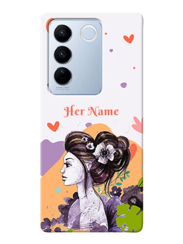 Custom Vivo V27 Pro 5G Custom Mobile Case with Woman And Nature Design