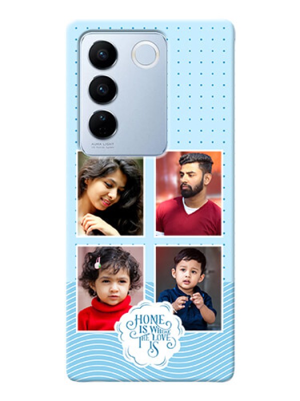 Custom Vivo V27 Pro 5G Custom Phone Covers: Cute love quote with 4 pic upload Design