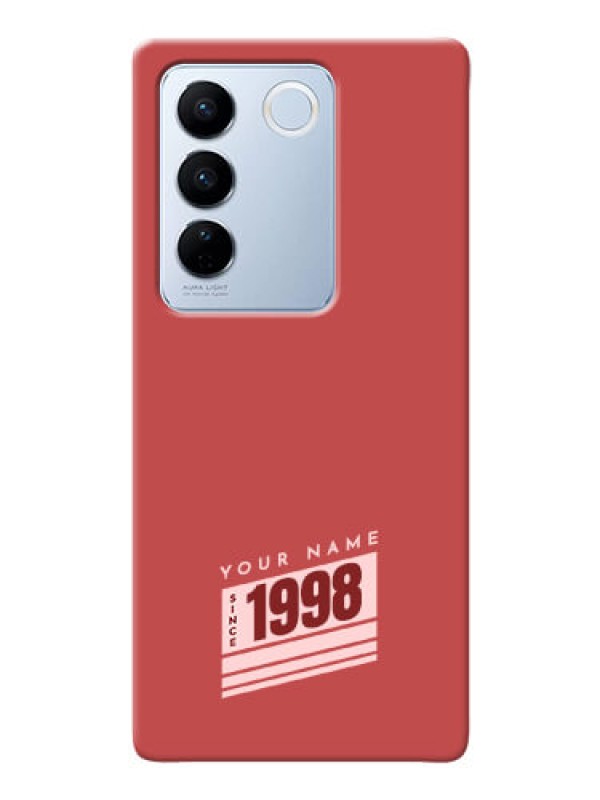 Custom Vivo V27 Pro 5G Phone Back Covers: Red custom year of birth Design
