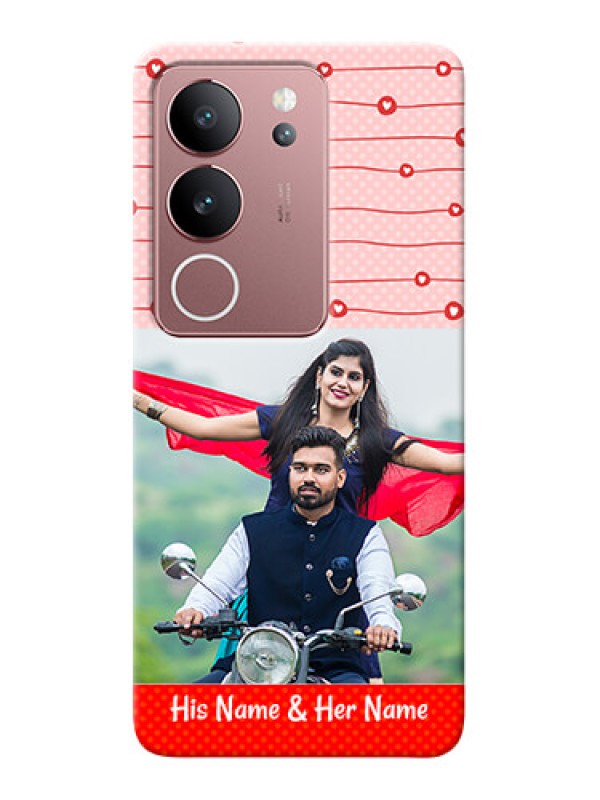 Custom Vivo V29 5G Custom Phone Cases: Red Pattern Case Design