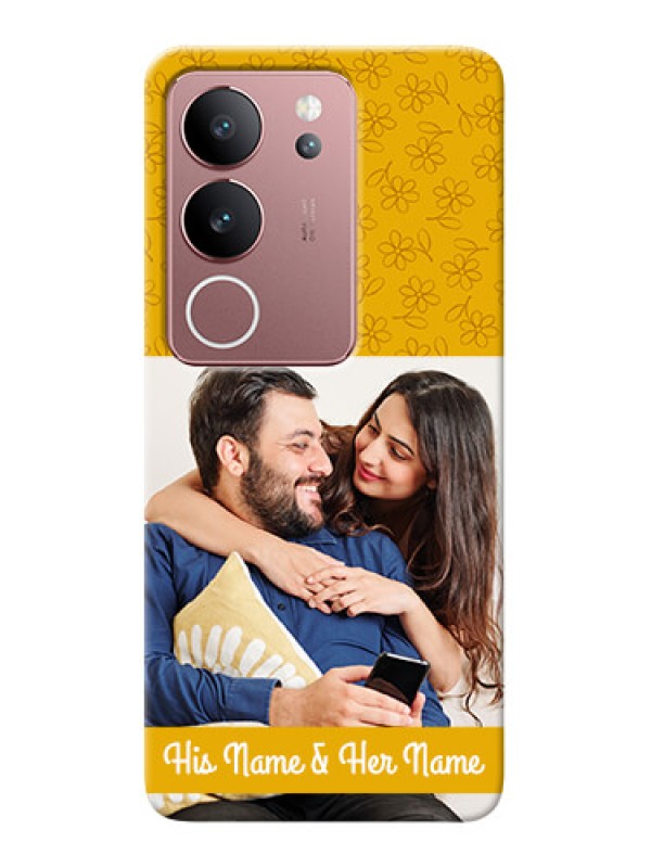 Custom Vivo V29 5G mobile phone covers: Yellow Floral Design