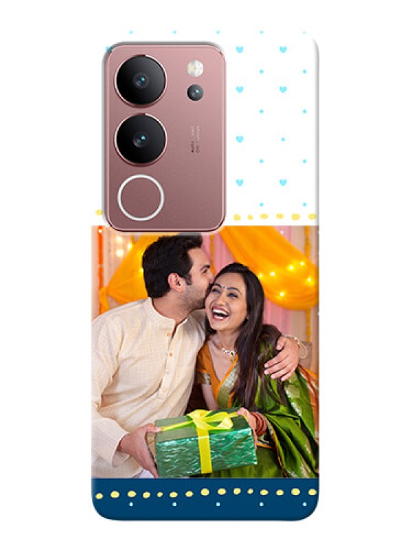 Custom Vivo V29 5G Phone Covers: White and Blue Abstract Design