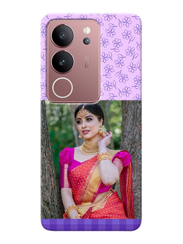 Custom Vivo V29 5G Mobile Cases: Purple Floral Design