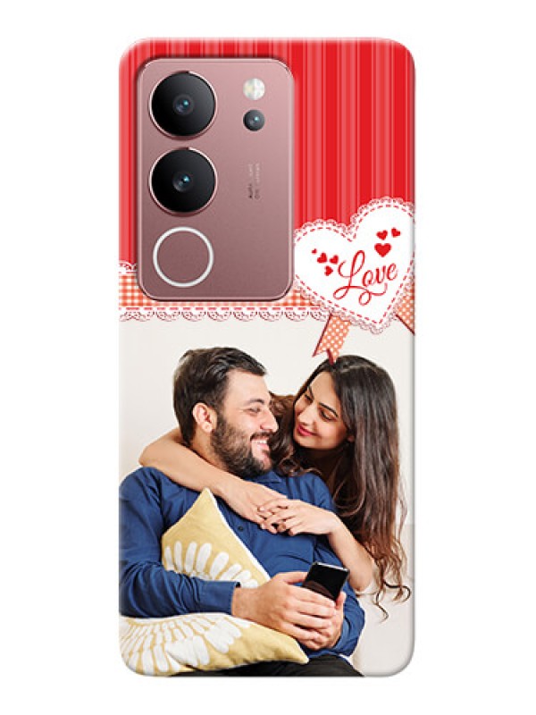 Custom Vivo V29 5G phone cases online: Red Love Pattern Design