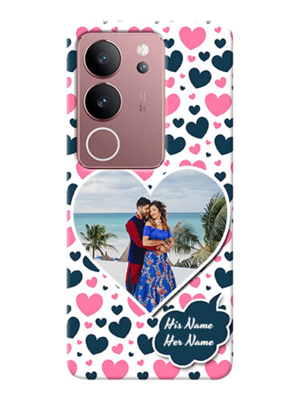 Custom Vivo V29 5G Mobile Covers Online: Pink & Blue Heart Design