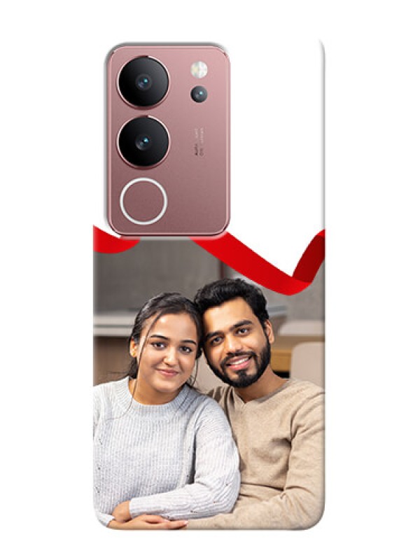 Custom Vivo V29 5G custom phone cases: Red Ribbon Frame Design