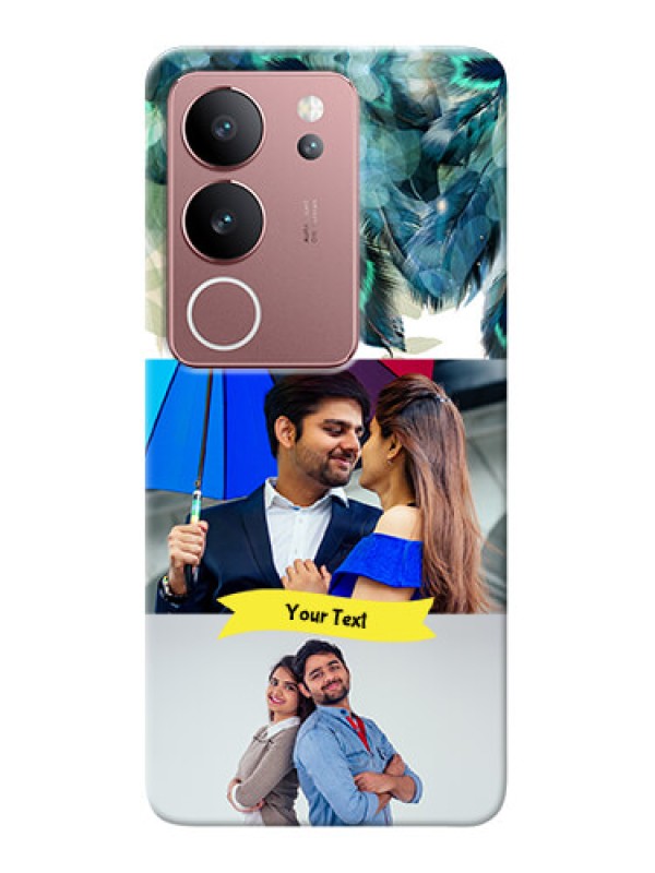 Custom Vivo V29 5G Phone Cases: Image with Boho Peacock Feather Design