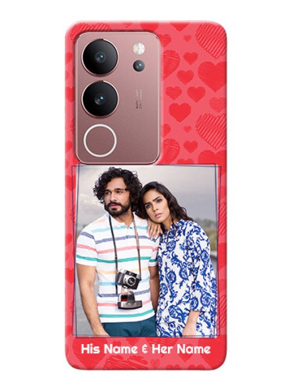 Custom Vivo V29 5G Mobile Back Covers: with Red Heart Symbols Design