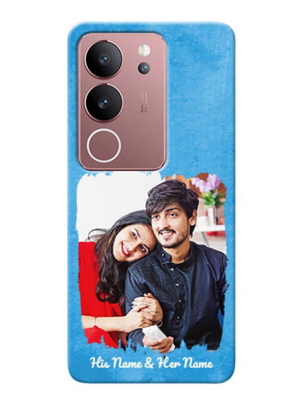 Custom Vivo V29 5G custom mobile cases: Blue Color Vintage Design