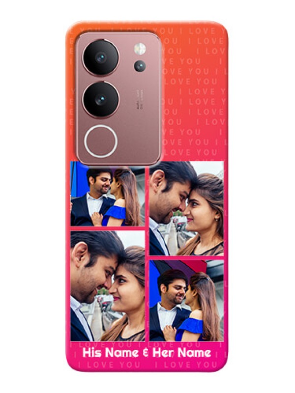 Custom Vivo V29 5G custom back covers: I Love You Pink Design