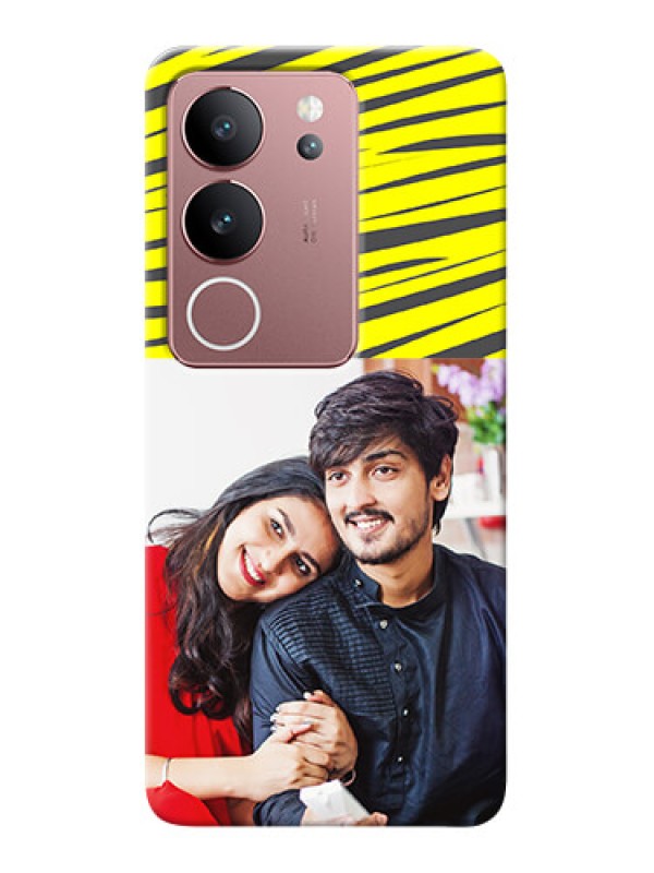 Custom Vivo V29 5G Personalised mobile covers: Yellow Abstract Design