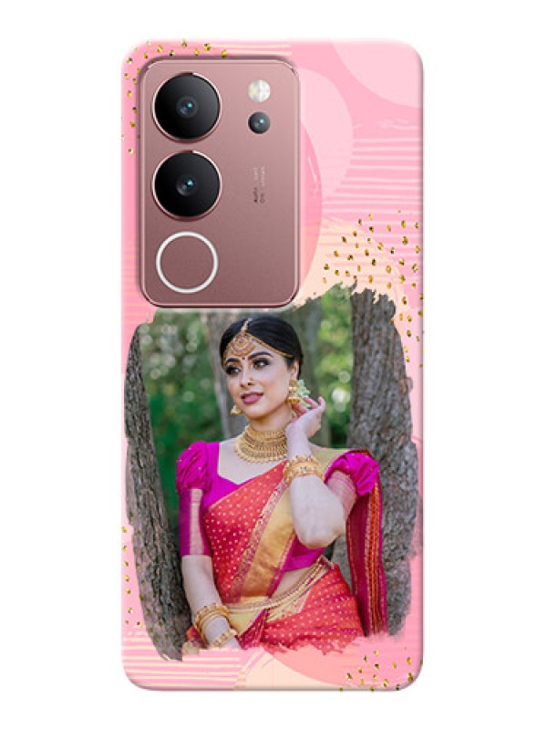 Custom Vivo V29 5G Phone Covers for Girls: Gold Glitter Splash Design