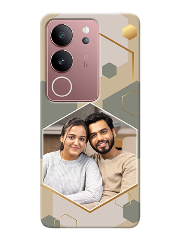 Custom Vivo V29 5G Photo Printing on Case with Stylish Hexagon Pattern Design